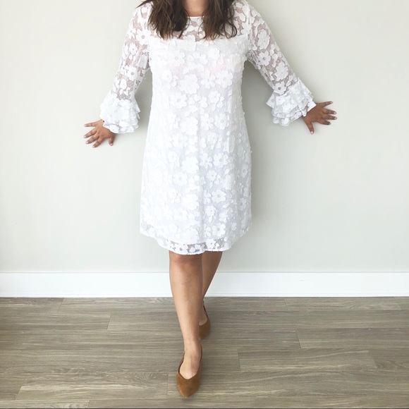 Jessica Howard Dresses & Skirts - 70s ruffle flower bell sleeve hippie plus sz dress